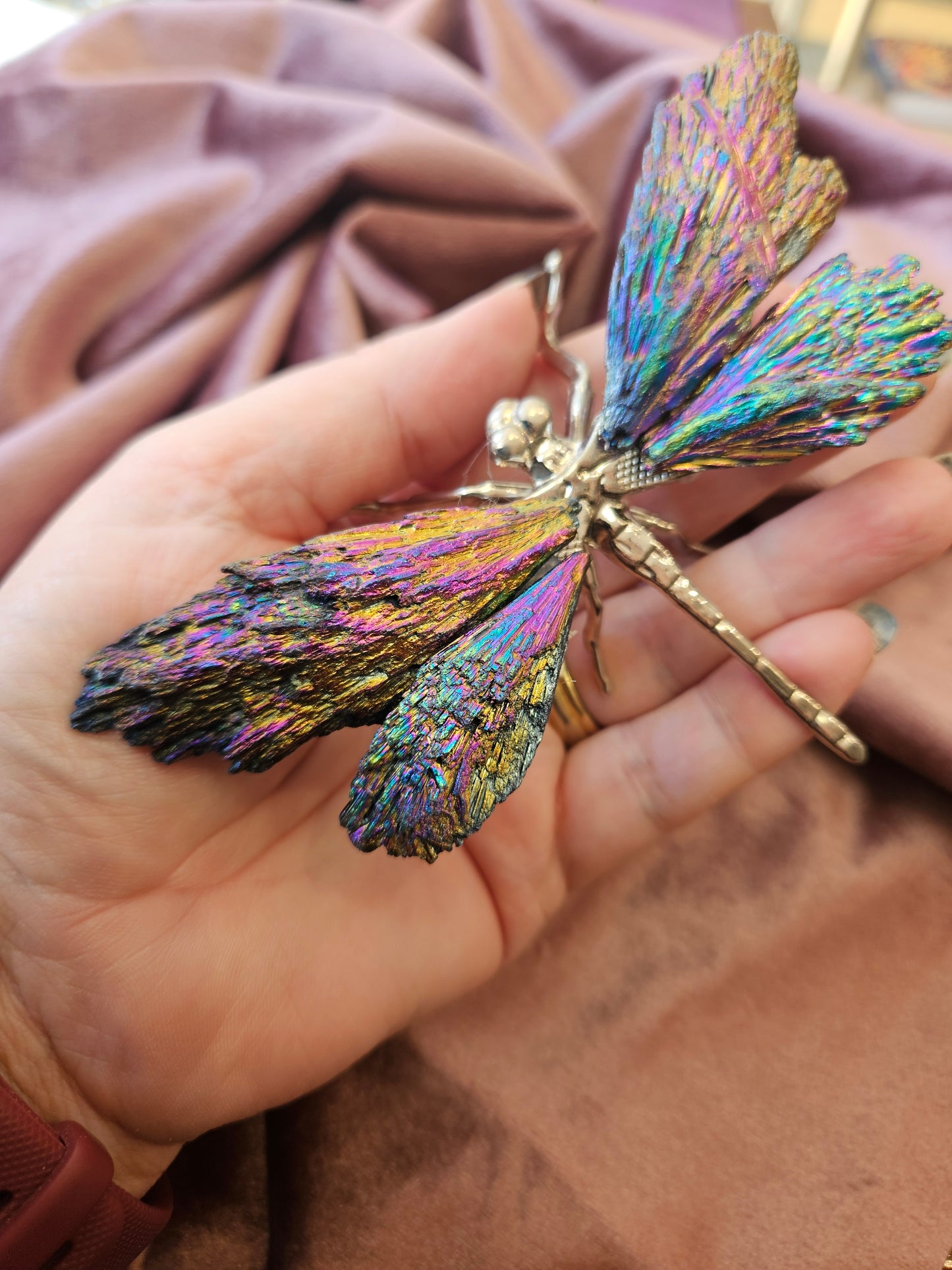 Aura Coated Kyanite Dragon Fly